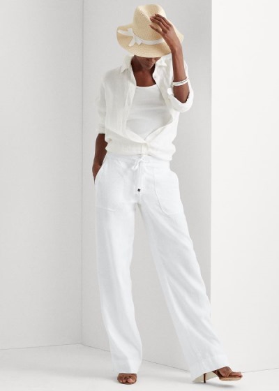 Ralph Lauren Linen Wide-Leg Bukser Dame Danmark (GIYBC4261)